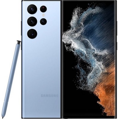 Смартфон Samsung Galaxy S22 Ultra 12/1 ТБ, nano SIM+eSIM, голубой - фото 8358