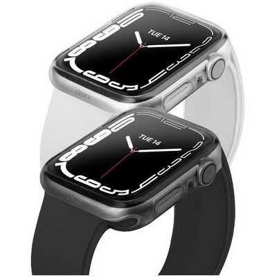 Чехол Uniq Glase для Apple Watch 7 45 мм (набор из 2 шт.), цвет прозрачный/тонированный (FROST/SMOKE) - фото 4792