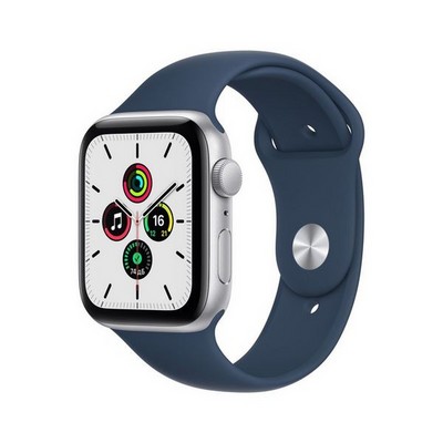 Умные часы Apple Watch SE GPS, 44 мм, алюминий серебристого цвета, спортивный ремешок цвета «синий омут» MKQ43 - фото 12108
