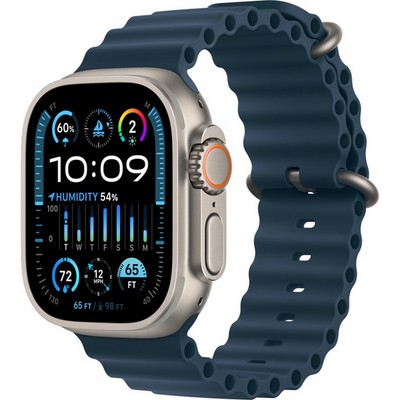 Умные часы Apple Watch Ultra 2 GPS + Cellular, 49 мм, корпус из титана, ремешок Ocean синего цвета - фото 13184