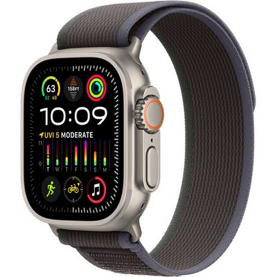 Умные часы Apple Watch Ultra 2 GPS + Cellular, 49 мм, корпус из титана, ремешок Trail синего/черного цвета - фото 13188