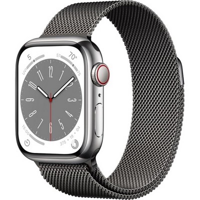 Умные часы Apple Watch Series 8 41 мм Steel Case Cellular, graphite milanese - фото 6060