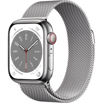 Умные часы Apple Watch Series 8 41 мм Steel Case Cellular, silver milanese - фото 6073