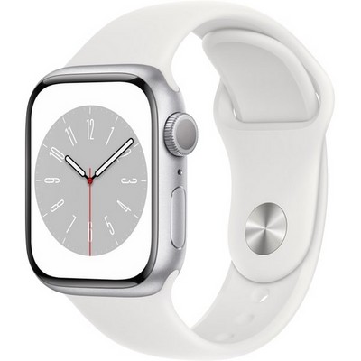 Умные часы Apple Watch Series 8 41 мм Aluminium Case, silver/white M/L - фото 6679