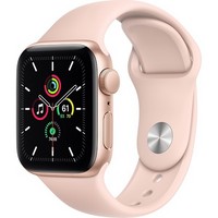 Умные часы Apple Watch SE, 40 мм, корпус из алюминия золотого цвета, спортивный ремешок цвета «розовый песок» MYDN2