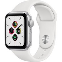 Умные часы Apple Watch SE, 40 мм, корпус из алюминия серебристого цвета, спортивный ремешок белого цвета MYDM2