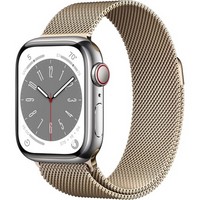 Умные часы Apple Watch Series 8, 41 мм, корпус из нержавеющей стали, миланский сетчатый браслет, золото ML733RU