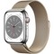 Умные часы Apple Watch Series 8, 45 мм, корпус из нержавеющей стали, миланский сетчатый браслет, золото ML763RU - фото 12170