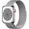 Умные часы Apple Watch Series 8, 45 мм, корпус из нержавеющей стали, миланский сетчатый браслет, серебро ML783 - фото 12171