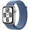 Умные часы Apple Watch SE 2023 GPS, 44 мм, корпус из алюминия серебристого цвета,  ремешок Sport Loop цвета грозовой синий - фото 13198